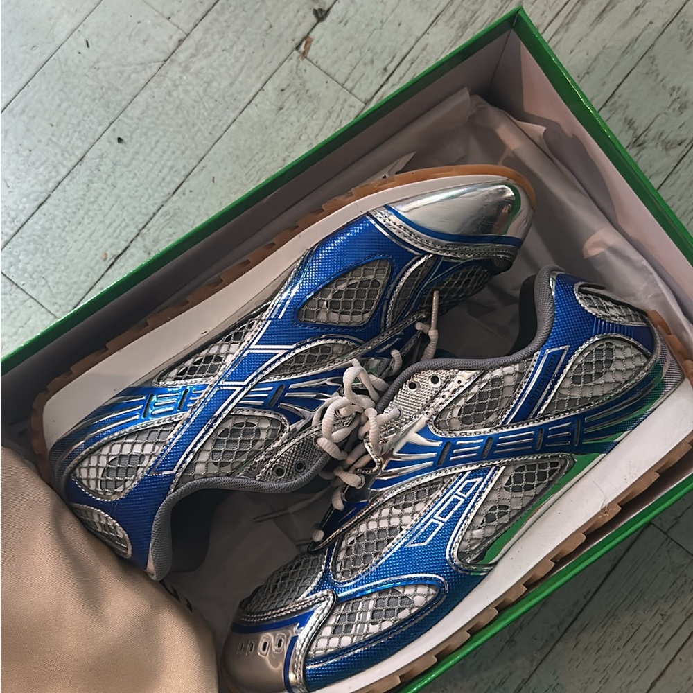 Men's Blue and Silver Bottegas Shoes